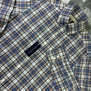 NWT Holderness & Bourne Shirt Mens Medium The Andrews Tailored Fit Stretch Plaid